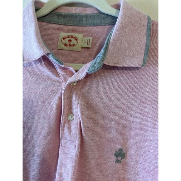 Brooks Brothers Mens Pink Short Sleeve Red Fleece Polo Preppy Heritage Large - Picture 4 of 7